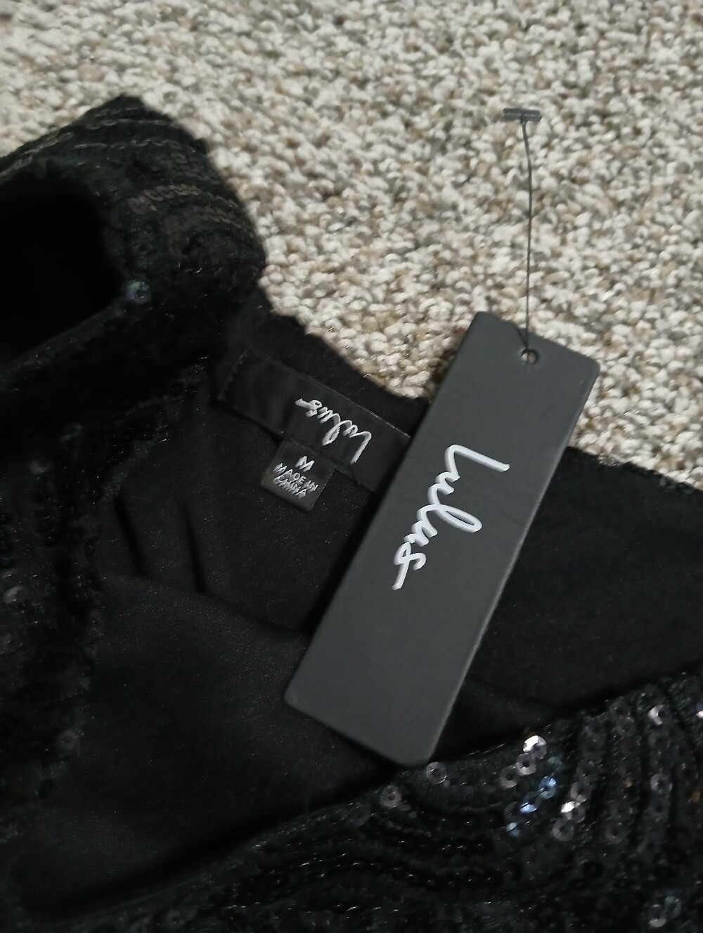 Lulu's Black One-Shoulder Sequin Mini Dress - Picture 14 of 16